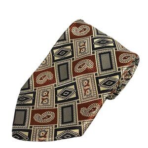 JP Tilford Harry Rosen Tie Mens Paisley Geometric Silk Tie Multicolor
